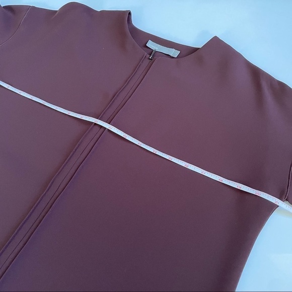 Vince Brown / Burgundy Long Sleeve Shift Dress XS - Picture 7 of 12